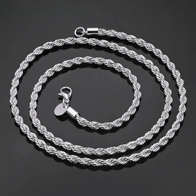 50 cm Halskette, S925 Plattierte Kupferdrehkette, Modischer Schmuck Ideale Wahl Als Geschenk