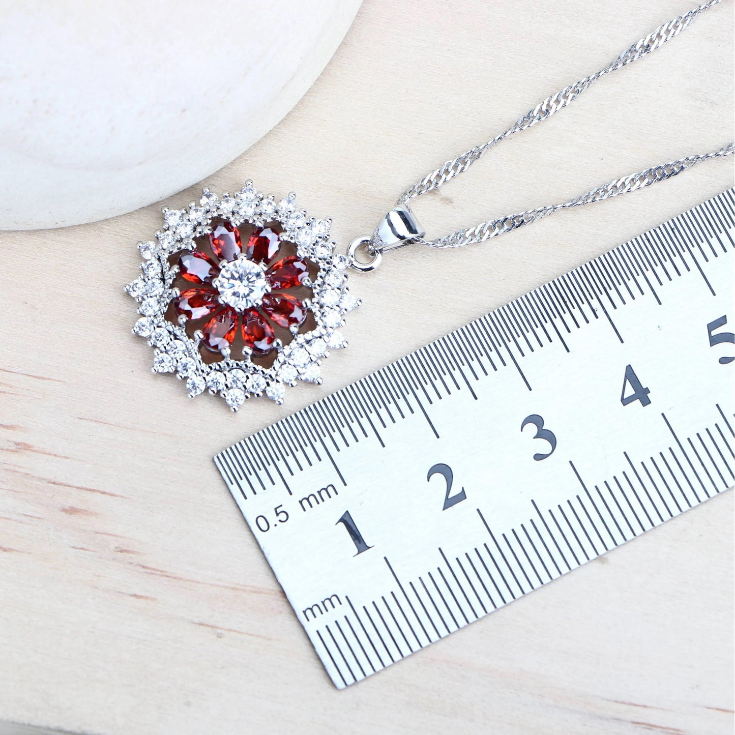 Schmuck-Set aus 925er-Sterlingsilber, Zirkonia-Ohrringe, Ringe, Anhänger-Halskette, Armband für Damen, Hochzeits-Set, Schmuck